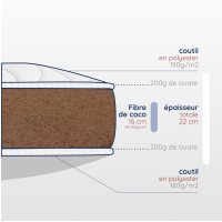 Matelas adulte 100% coco