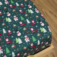 Drap housse Noël vert Santa