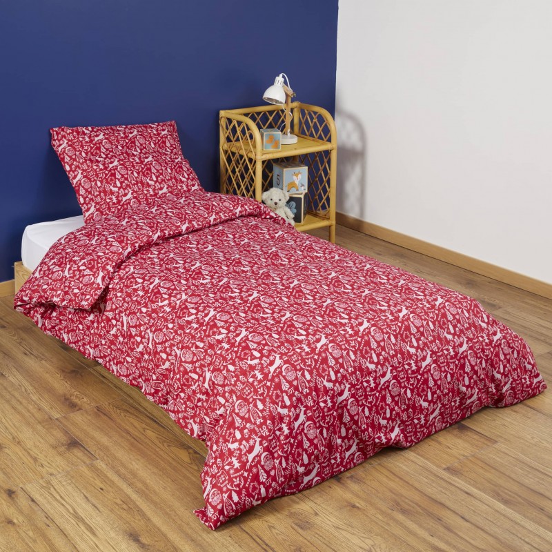 Parure de lit Noël Rouge