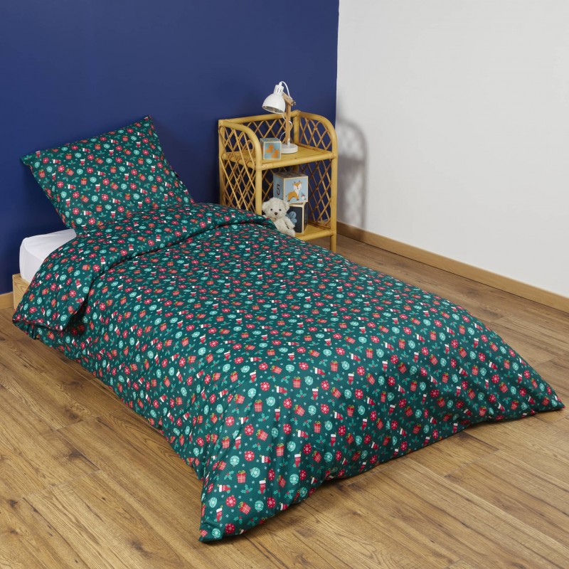 Parure de lit Noël Verte