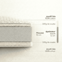 Matelas évolutif 2 parties COTON BIO
