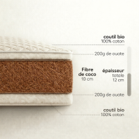 Matelas évolutif 3 parties coton bio
